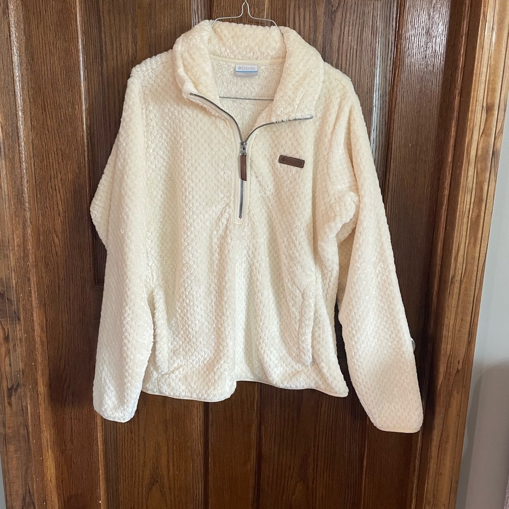 Columbia Cream Quarter-Zip Fleece Pullover